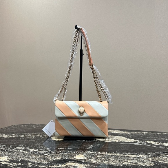 Kurt Geiger Handbags - Kurt Geiger Tan and Cream Striped Crossbody Bag